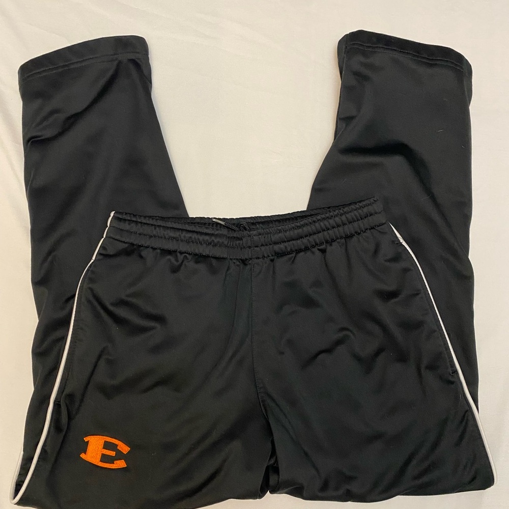 Charles River Apparel Black Joggers with Orange Logo boys size small
